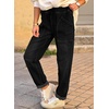 image:imageAstylish Womens Elastic Waist Jeans Drawstring Stretch Denim Pants with Functional PocketsBlack