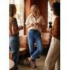 image:imageAstylish Womens Elastic Waist Jeans Drawstring Stretch Denim Pants with Functional PocketsBluing