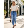 image:imageAstylish Womens Elastic Waist Jeans Drawstring Stretch Denim Pants with Functional PocketsDark Blue