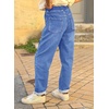 image:imageAstylish Womens Elastic Waist Jeans Drawstring Stretch Denim Pants with Functional PocketsDark Blue