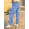 image:imageAstylish Womens Elastic Waist Jeans Drawstring Stretch Denim Pants with Functional PocketsLight Blue