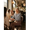 image:imageAstylish Womens Gingham Tops Lace Collar Elegant Blouses Long Sleeve Button Down ShirtsBlack