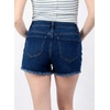 image:imageAstylish Womens High Waisted Denim Shorts Frayed Raw Hem Distressed Jean Shorts Stretchy Casual Summer ShortsDark Blue
