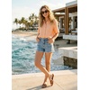 image:imageAstylish Womens High Waisted Denim Shorts Frayed Raw Hem Distressed Jean Shorts Stretchy Casual Summer ShortsMyosotis