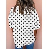 image:imageAstylish Women 2026 Abstract Print Blouses Casual Short Sleeve Crewneck Chic Boho Tops Loose Fit Flowy TunicY White Polka Dot