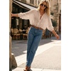 image:imageAstylish Women 2026 Loose Fit Tops Cotton Linen Button Down Shirts Collared Roll Up Long Sleeve V Neck BlousesX Light French Beige