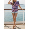image:imageAstylish Women Striped Blouses Spring Summer Ruffle Collar Puff Sleeve Button Down Shirts Business Casual TopsY Paisley Blue