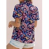 image:imageAstylish Women Striped Blouses Spring Summer Ruffle Collar Puff Sleeve Button Down Shirts Business Casual TopsY Paisley Blue