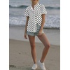 image:imageAstylish Women Striped Blouses Spring Summer Ruffle Collar Puff Sleeve Button Down Shirts Business Casual TopsY Polka Dots White