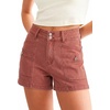 image:imageAstylish Womens High Waisted Shorts Jean Stretchy Casual Fashion Trendy Double Button Fly Denim ShortsMineral Red