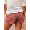 image:imageAstylish Womens High Waisted Shorts Jean Stretchy Casual Fashion Trendy Double Button Fly Denim ShortsMineral Red