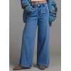 image:imageAstylish Womens Wide Leg Jeans High Waisted Relaxed Fit Casual Denim PantsDark Blue
