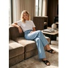 image:imageAstylish Womens Wide Leg Jeans High Waisted Relaxed Fit Casual Denim PantsLight Blue