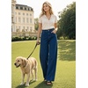 image:imageAstylish Womens Wide Leg Jeans High Waisted Relaxed Fit Casual Denim PantsSail Blue