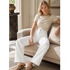 image:imageAstylish Womens Wide Leg Jeans High Waisted Relaxed Fit Casual Denim PantsWhite