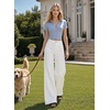 image:imageAstylish Womens Wide Leg Jeans High Waisted Relaxed Fit Casual Denim PantsWhite