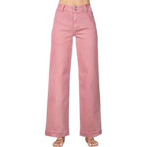image:imageAstylish Womens High Waisted Wide Leg Straight JeansPeach Blossom