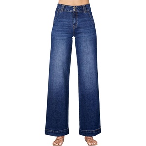image:imageAstylish Womens High Waisted Wide Leg Straight JeansReal Teal