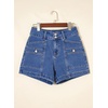 image:imageAstylish Womens High Waisted Shorts Jean Stretchy Casual Fashion Trendy Double Button Fly Denim ShortsIvy