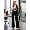 image:imageAstylish Womens Wide Leg Jeans High Waisted Double Buttons Stretchy Straight Leg Jean Trendy Denim Pants Big PocketsBlack