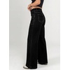 image:imageAstylish Womens Wide Leg Jeans High Waisted Double Buttons Stretchy Straight Leg Jean Trendy Denim Pants Big PocketsBlack