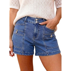 image:imageAstylish Womens High Waisted Shorts Jean Stretchy Casual Fashion Trendy Double Button Fly Denim ShortsIvy