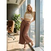 image:imageAstylish Wide Leg Jeans for Women Stretch High Wasited Baggy Trendy Denim Jean Ruffle Hem PantsChestnut