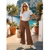 image:imageAstylish Wide Leg Jeans for Women Stretch High Wasited Baggy Trendy Denim Jean Ruffle Hem PantsChestnut