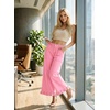 image:imageAstylish Wide Leg Jeans for Women Stretch High Wasited Baggy Trendy Denim Jean Ruffle Hem PantsPink