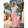 image:imageAstylish Wide Leg Jeans for Women Stretch High Wasited Baggy Trendy Denim Jean Ruffle Hem PantsPink