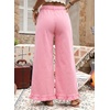 image:imageAstylish Wide Leg Jeans for Women Stretch High Wasited Baggy Trendy Denim Jean Ruffle Hem PantsPink