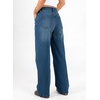 image:imageAstylish Womens High Waist Wide Leg Straight Stretch Jeans Pockets Rivet Retro Early Fall Fashion Denim PantsAshleigh Blue
