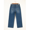 image:imageAstylish Womens High Waist Wide Leg Straight Stretch Jeans Pockets Rivet Retro Early Fall Fashion Denim PantsAshleigh Blue