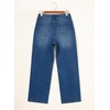 image:imageAstylish Womens High Waist Wide Leg Straight Stretch Jeans Pockets Rivet Retro Early Fall Fashion Denim PantsSail Blue