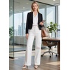 image:imageAstylish Womens High Waist Wide Leg Straight Stretch Jeans Pockets Rivet Retro Early Fall Fashion Denim PantsWhite