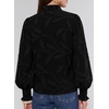 image:imageAstylish Womens Leaf Embroidery Button Down Shirts V Neck Ruffle Collar Puff Long Sleeve TopsBlack
