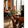 image:imageAstylish Womens Leaf Embroidery Button Down Shirts V Neck Ruffle Collar Puff Long Sleeve TopsFern Green