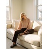 image:imageAstylish Womens Leaf Embroidery Button Down Shirts V Neck Ruffle Collar Puff Long Sleeve TopsRose Tan