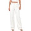 image:imageAstylish Womens High Waist Wide Leg Straight Stretch Jeans Pockets Rivet Retro Early Fall Fashion Denim PantsWhite