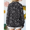 image:imageAstylish Women 2025 Casual Polka Dot Blouses Smocked Long Sleeve V Neck Collared Shirts Chiffon Bohemian TopsBlack
