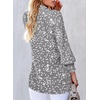 image:imageAstylish Women 2025 Casual Polka Dot Blouses Smocked Long Sleeve V Neck Collared Shirts Chiffon Bohemian TopsGray