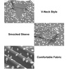 image:imageAstylish Women 2025 Casual Polka Dot Blouses Smocked Long Sleeve V Neck Collared Shirts Chiffon Bohemian TopsGray