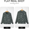 image:imageAstylish Women 2025 Casual Polka Dot Blouses Smocked Long Sleeve V Neck Collared Shirts Chiffon Bohemian TopsGreen