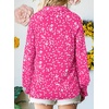 image:imageAstylish Women 2025 Casual Polka Dot Blouses Smocked Long Sleeve V Neck Collared Shirts Chiffon Bohemian TopsPink