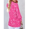 image:imageAstylish Women 2025 Casual Polka Dot Blouses Smocked Long Sleeve V Neck Collared Shirts Chiffon Bohemian TopsPink