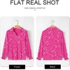 image:imageAstylish Women 2025 Casual Polka Dot Blouses Smocked Long Sleeve V Neck Collared Shirts Chiffon Bohemian TopsPink