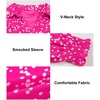 image:imageAstylish Women 2025 Casual Polka Dot Blouses Smocked Long Sleeve V Neck Collared Shirts Chiffon Bohemian TopsPink
