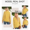 image:imageAstylish Women 2025 Casual Polka Dot Blouses Smocked Long Sleeve V Neck Collared Shirts Chiffon Bohemian TopsYellow