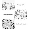 image:imageAstylish Women Trendy Lapel Neck Collared Alicia Floral Print Tops Long Sleeve Chiffon Polka Dot Blouses Summer Bohemian Shirts Smocked White Medium