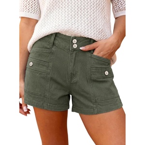 image:imageAstylish Womens High Waisted Shorts Jean Stretchy Casual Fashion Trendy Double Button Fly Denim ShortsFour Leaf Clover